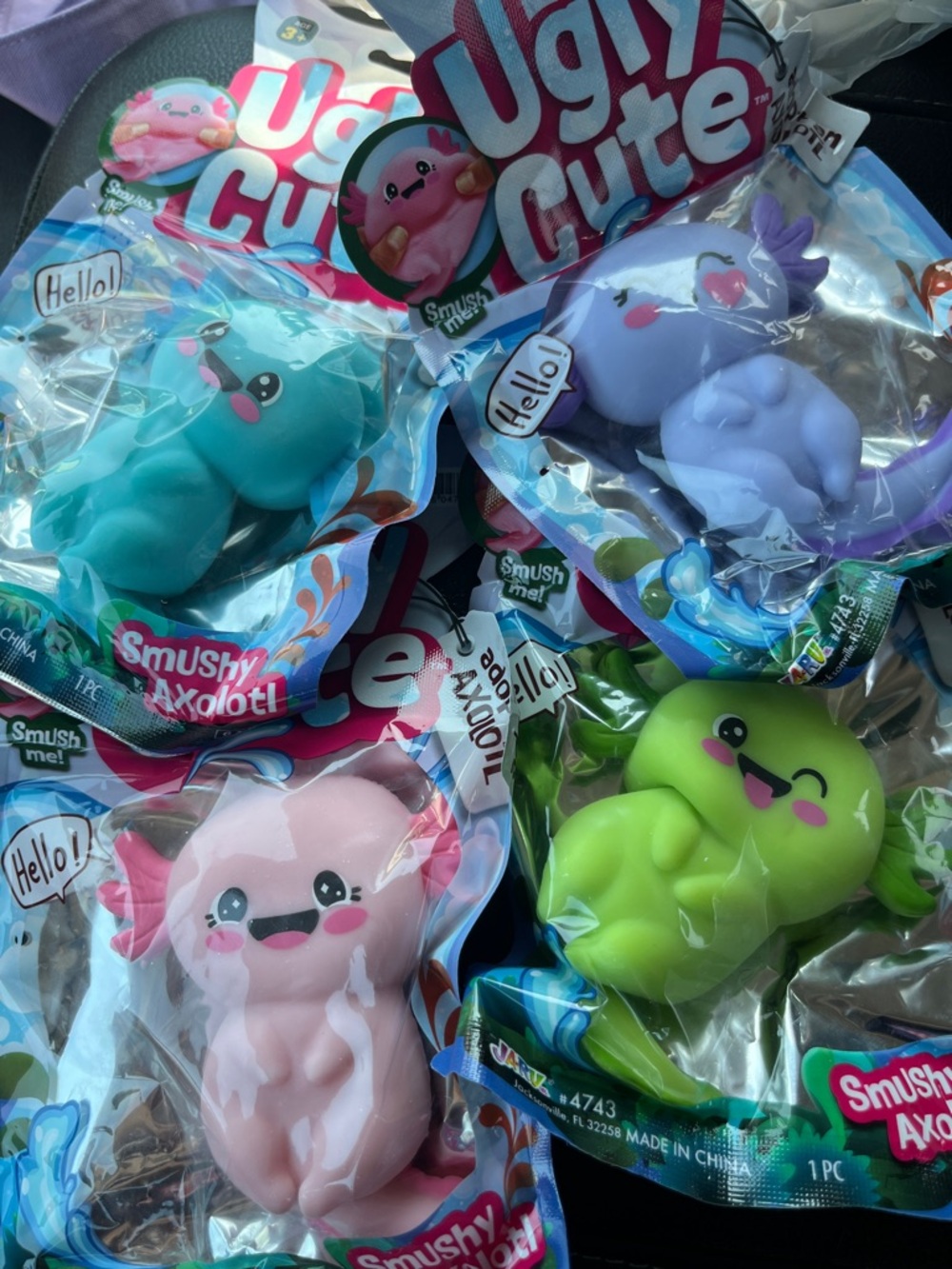 Ugly Cute Smushy Axolotl Squishies - Assorted Pastel Colors